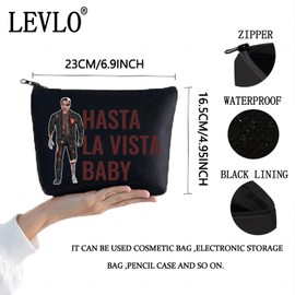 LEVLO T-800 Cosmetic Makeup Bag John Connor Fans Gift Hasta La Vista Baby Sarah ＆ John Zipper Pouch Bag Cyborg T-800 Merch Hasta La Bag