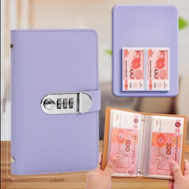 SUSOYAOCHEN 100 Envelope Challenge Binder,Savings Challenges Book with Envelopes,Envelopes Money Saving Challenge Savings Binder Successfully Reach Your Savings Goals (Purple B)