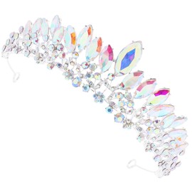 WOONEKY Rhinestone Wedding Bridal Crown Headband Girls Crown Headband Metal Princess Tiara Stage Performance Headpiece