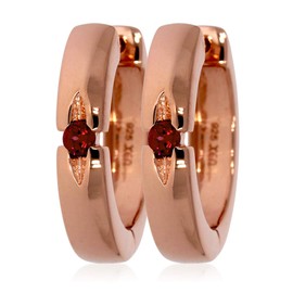 XEN Hoop Earrings with Rhodolite Approx. 0.29 Carat Rose Gold-Plated, Sterling Silver