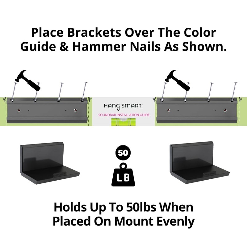 HangSmart TV Soundbar Mount NO Stud & NO Drill Easy