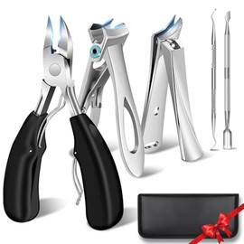 6 Pcs Kit de Cortaúñas para Pies, Alicates para Uñas de Pie de Acero Inoxidable, Corta Uñas Adulto para Mujeres y Hombres, Cortauñas Pico de Aguila Fu