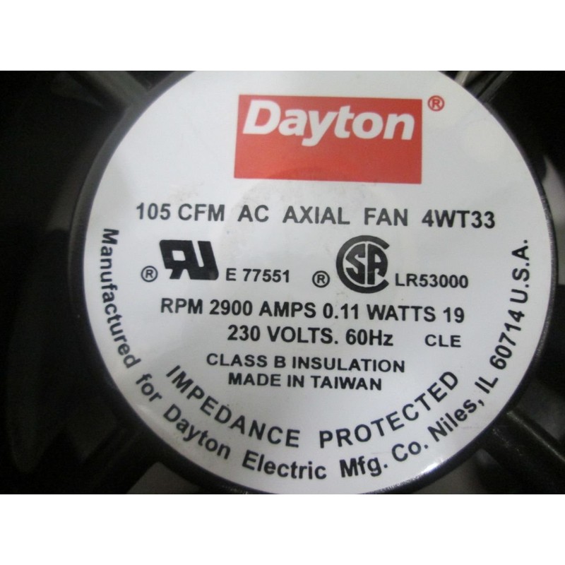 NEW DAYTON 4WT33 105CFM AC AXIAL FAN 230V-AC 4-3/4 IN