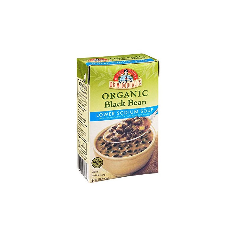 Dr. McDougall's Organic Black Bean Lower Sodium Soup - Case