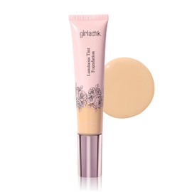 Girlactik Luminous Tint Foundation – Hydrating 2-in-1 Tinted Moisturizer & Buildable Foundation with Hyaluronic Acid, Vitamin C & Squalane – Lightweight, Natural Finish (Neutral, 1.35 fl oz.)