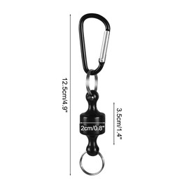 MiOYOOW Magnetic Key Ring, Removable Key Fob Clip Connector with Quick Release for Car Keys, Fly Fishing Bags, Hook Hanger, Medium (key ring + mountaineering buckle type D)