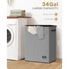 SOLEDI Double Laundry Hamper with Lid, 130L Clothes Hamper 2