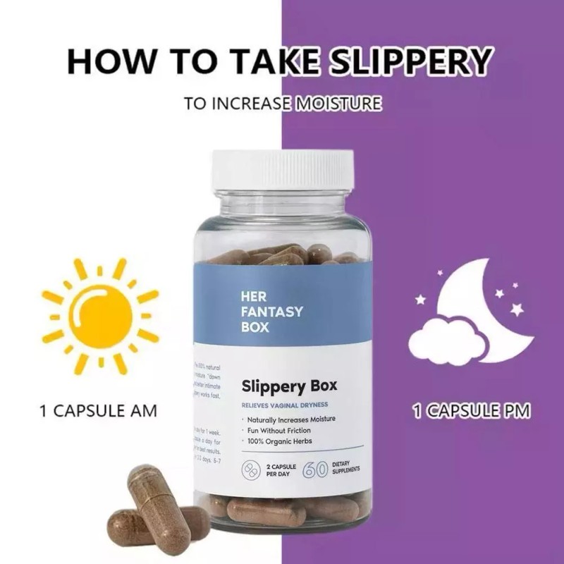 1/2/3 Pack Slippery Box Slippery Elm Bark Caps for Vaginal