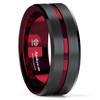 ATOP 8Mm Splicing Black Brushed Tungsten Carbide Ring With Comfort