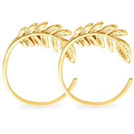 Gold Hoop Earrings For Women 14k Gold Plated Petal Design Prevent Allergy Hoop Earrings Set For Gift (14K Gold)