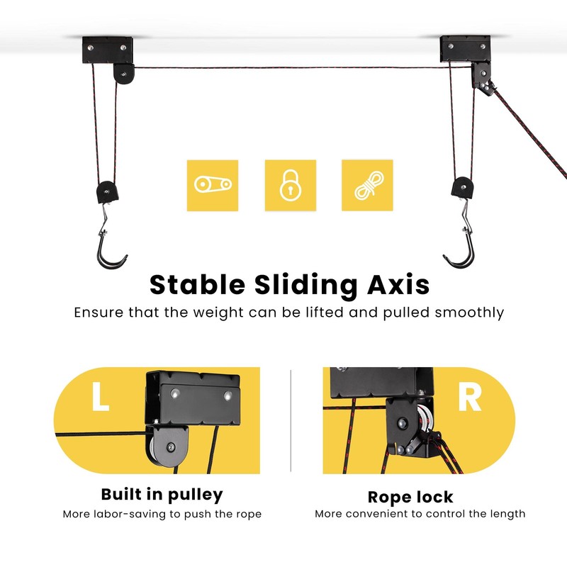 VIVOHOME Kayak Hoist 2-Pack, Overhead Garage Storage Pulley System for