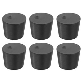 sourcing map Rubber Tapered Plug 25mm to 33mm Solid Test Tubes Bungs Stopper Black for Lab 6 Pieces