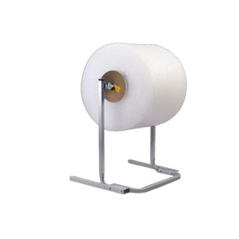 Bubble Film Reel Rack, Metal Floor Mount Bracket for Packaging Roll Silver, Foldable Base, for Warehouse Packaging (500)
