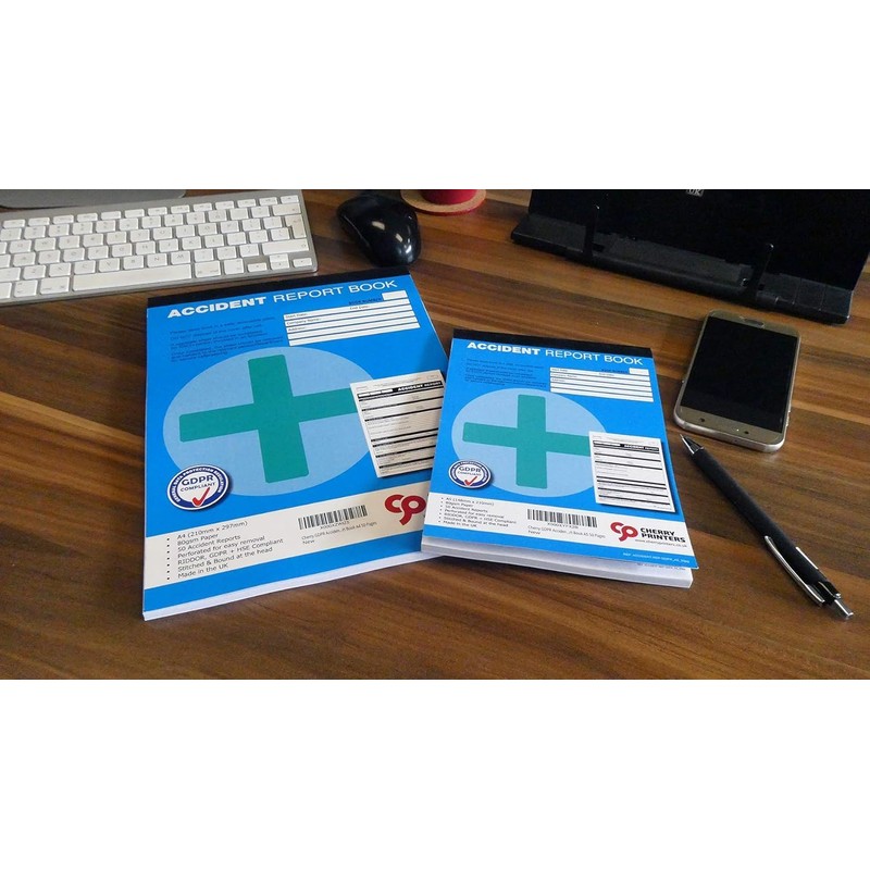 Cherry Printers GDPR Compliant Accident Report Book A5 | 50