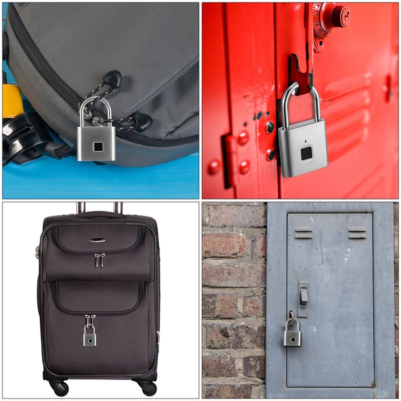 Smart Fingerprint Padlock Rechargeable Keyless 10 Fingerprints Morse Code Emergency