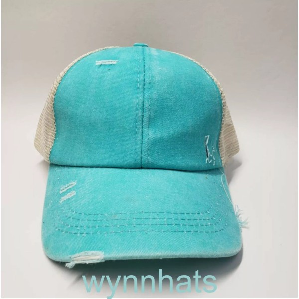Unbranded Turquoise. Messy High Bun Ponytail Adjustable. Mesh back Trucker