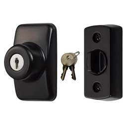Ideal Security Model GLK Deadbolt for Storm and Screen Doors, Key Lock, Black (2-Piece Set)