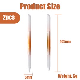 2-Piece Nail Shaper, Glass Cuticle Pusher - Double Ended Nail Pen - Quality Glass Nail Tools - Fingertip File for Calluses and Dry Skin (Orange)