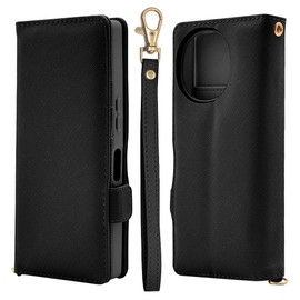 Rasta Banana Case Cover AQUOS R10 SH-51F AQUOS R9 SH-51E Common Notebook Type with Hand Strap Black 8803AR10BHSBK
