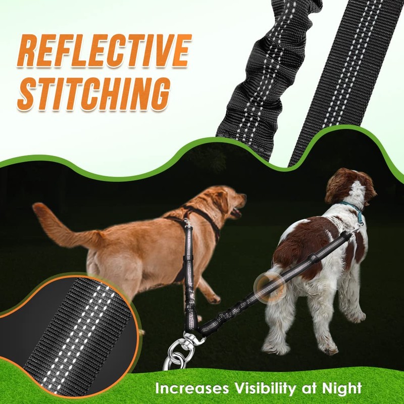 SlowTon Double Dog Leash,No Tangle Double Leash for Dogs Walking
