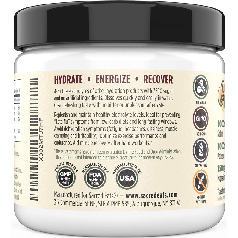 Sacred Eats Keto Electrolyte Powder & Hydration Supplement | 1000mg