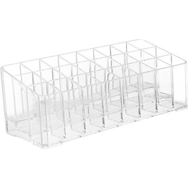 Soporte para lápiz labial, Mtxorvix 24 Rejillas Organizador de Labiales, Soporte Transparente para Lápiz Labial, Organizador de Maquillaje, Caja de Acrílico para Cosméticos, Esmalte de Uñas, Pinceles