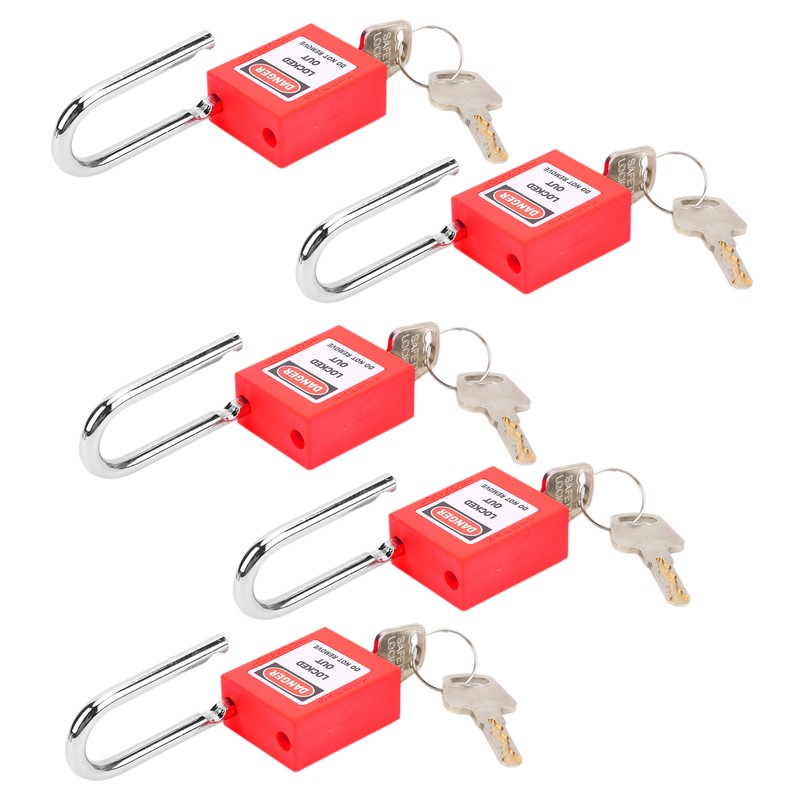 5 Sets 38mm Lockout Lock Insulation LOTO Nylon PA Steel
