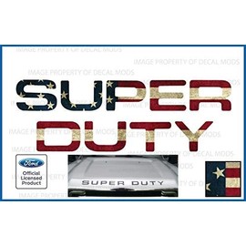 Decal Mods 2008-2016 Hood/Grille Letters Inserts Inlays Decals Stickers for Ford Super Duty F250 F350 F450 (2008-2016) (Thin Decal) American Flag - Worn
