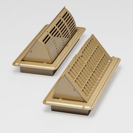 2 Pack 4x10 Vent Deflectors & Floor Vent Covers, Adjustable Floor Register, Air Vent Deflector for Home Floor, Office, Ceiling, Tool-Free Install, Brown