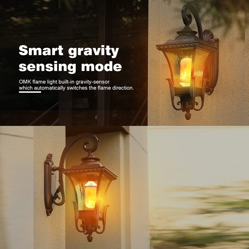 OMK Christmas Decorations Flame Light Bulbs, LED【Upgraded 2 Pack 】