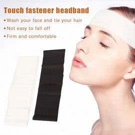 Acycoin2A 100 Ct. Disposable Stretchable Headband with Closure for Spa Facial Treatment Non-Woven Individually Wrapped Hair Wrap