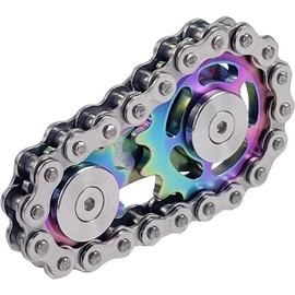 【Friend Gift】DIY Metal Bike Chain Fidget Spinner Toy - Stress Relief Anxiety Toy for Teens, Students, Friends, Lovers Round mannequin head - Color: Silver