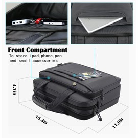 Briefcase Bag 15.6 Inch Laptop Messenger Bag Business Office Bag for Men Women, Waterproof Stylish Nylon Multi-Functional Shoulder Bag fit for Computer Notebook MacBook Hp Dell Lenovo Asus Apple