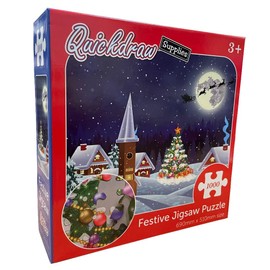 QDS Christmas Village 1000 Pieces Festive Christmas Jigsaw Puzzle for Adults & Kids, Multicolor