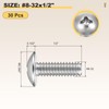 METALLIXITY Machine Screws Phillips Head(#8-32x1/2) 30Pcs, 304 Stainless Steel Round