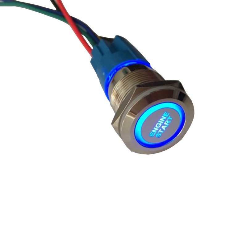 ESUPPORT 12V Car Vehicle Blue LED Light Headlight Push Button