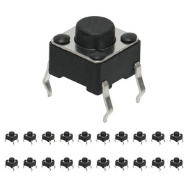 200PCS Tactile Push Button Switch 4Pin 6x6x5mm Vertical Momentary Micro Tact Switches Quick Response Miniature PCB Pushbuttons for Electronic Components Control Panels 4-Pin DIP