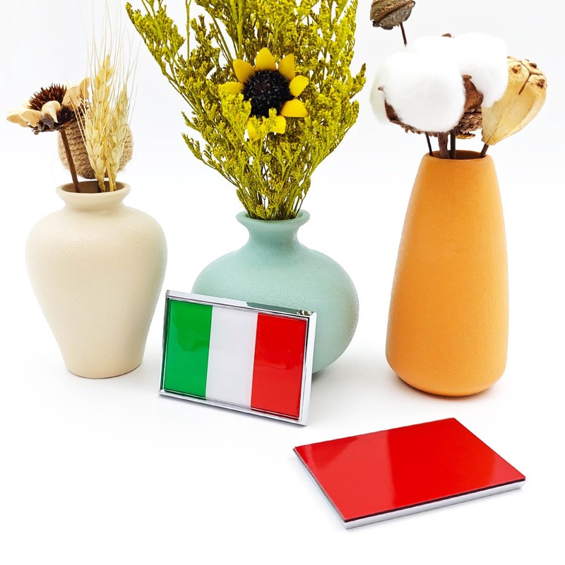 Perdecor Italy Flag Sticker Emblem Italian Decal Car Chrome Flags,