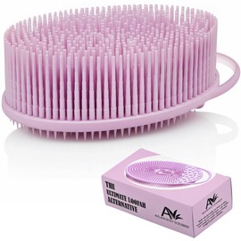 Exfoliating Body Scrubber Silicone - Textured Back Scrubber Shower Brush - Avilana Bath Loofah Alternative Dual Sided - Gentle Smoothing Body Wash Tool Rough Skin - Gift Women Men