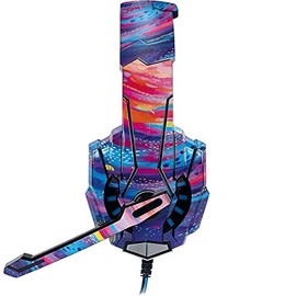 Skinit Decal Skin Compatible with BENGOO G9000 Gaming Headset - Bouffants and Broken Hearts Rainbow Wave Brush Stroke Design