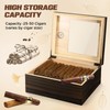 QCXWCJWD Wood Cigar Humidor with Hygrometer and Divider, Handcrafted Wood