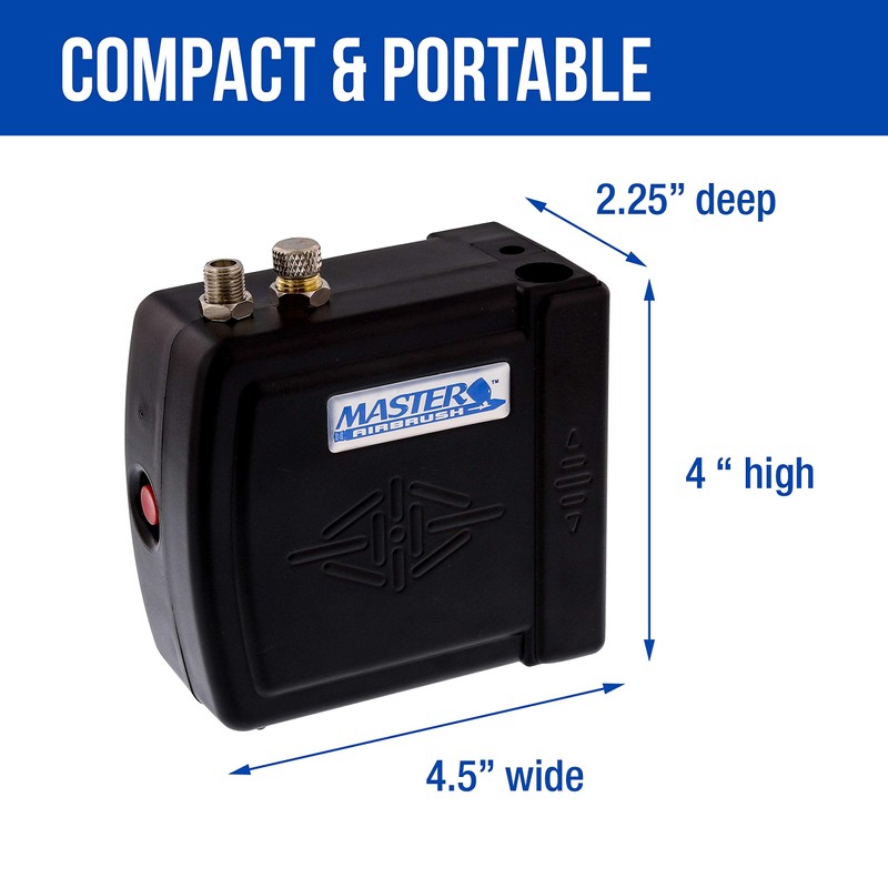 Master Model C16-B - Black Mini Airbrush Air Compressor with