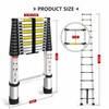 12.5FT Telescoping Ladder, Aluminum extendable Ladder, Retractable Extension Ladder for