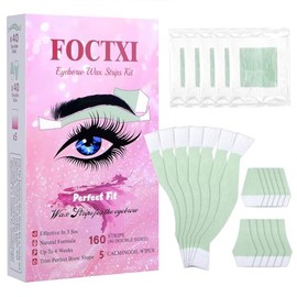 Kit de tiras de cera facial para mujeres, 80 tiras hipoalergénicas de cera de cejas para depilación, uso doméstico + 5 toallitas de aceite calmantes, 