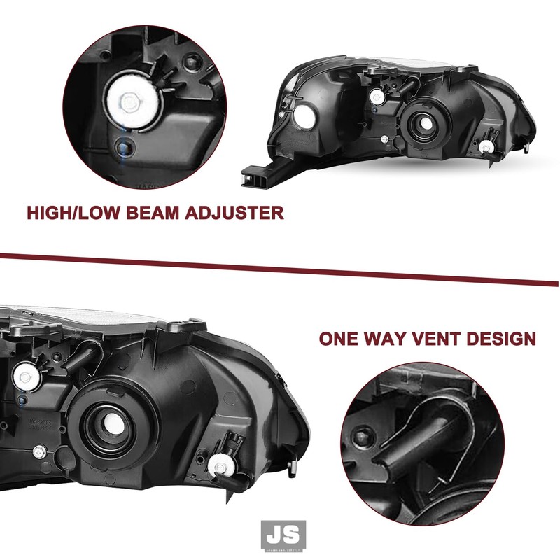 JSBOYAT OE Style Headlight Assembly Pair for 1999 2000 Honda