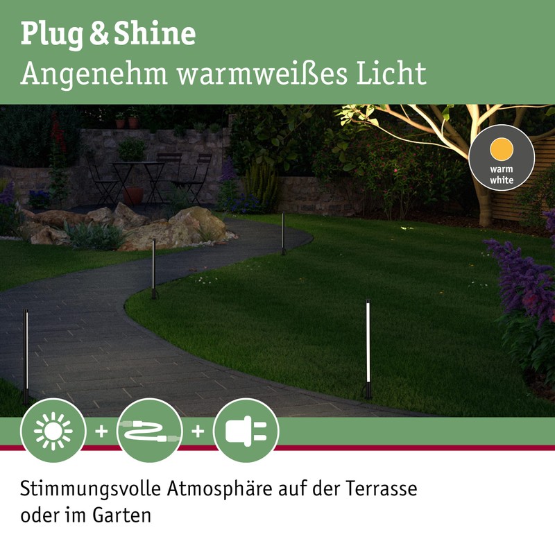 Paulmann 94530 Plug & Shine LED Outdoor Light Bollard Pin