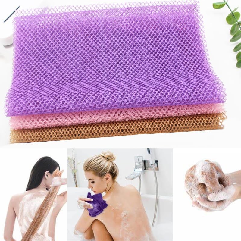 African Net BetterJonny 4pcs Long Sponge African Exfoliating Net Long