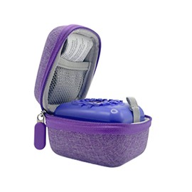 Rokeblau Cute Protective Case for Bitzee Digital Pet, Portable Carry Case with a Hand Strap, Cotton/Linen/Flannel Material, Waterproof, Shockproof (Purple)