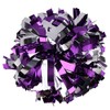 Metallic Cheerleader Cheerleading Pom Poms 6 inch 1 Pair (Purple/Silver)