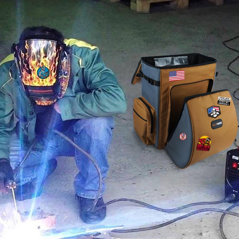 MELOTOUGH Welding Backpack for Tools and Helmet Welder Backpack Large